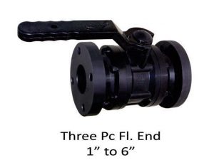 PP FLANGE END BALL VALVE (BLACK)